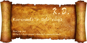 Korcsmár Dániel névjegykártya